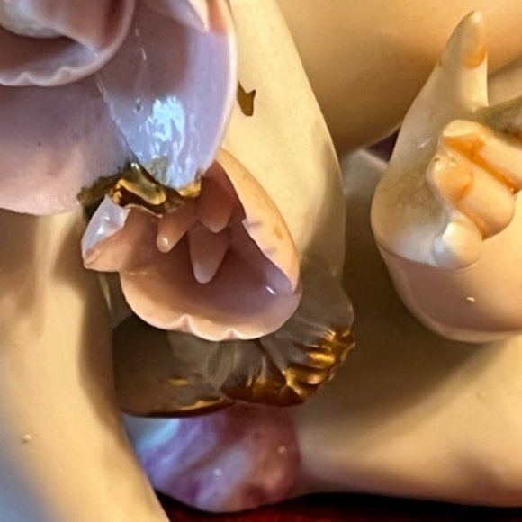 Vintage 1950's mid century Ucagco Japan Trumpet Vase Fine Porcelain Cherub *READ - Picture 7 of 11